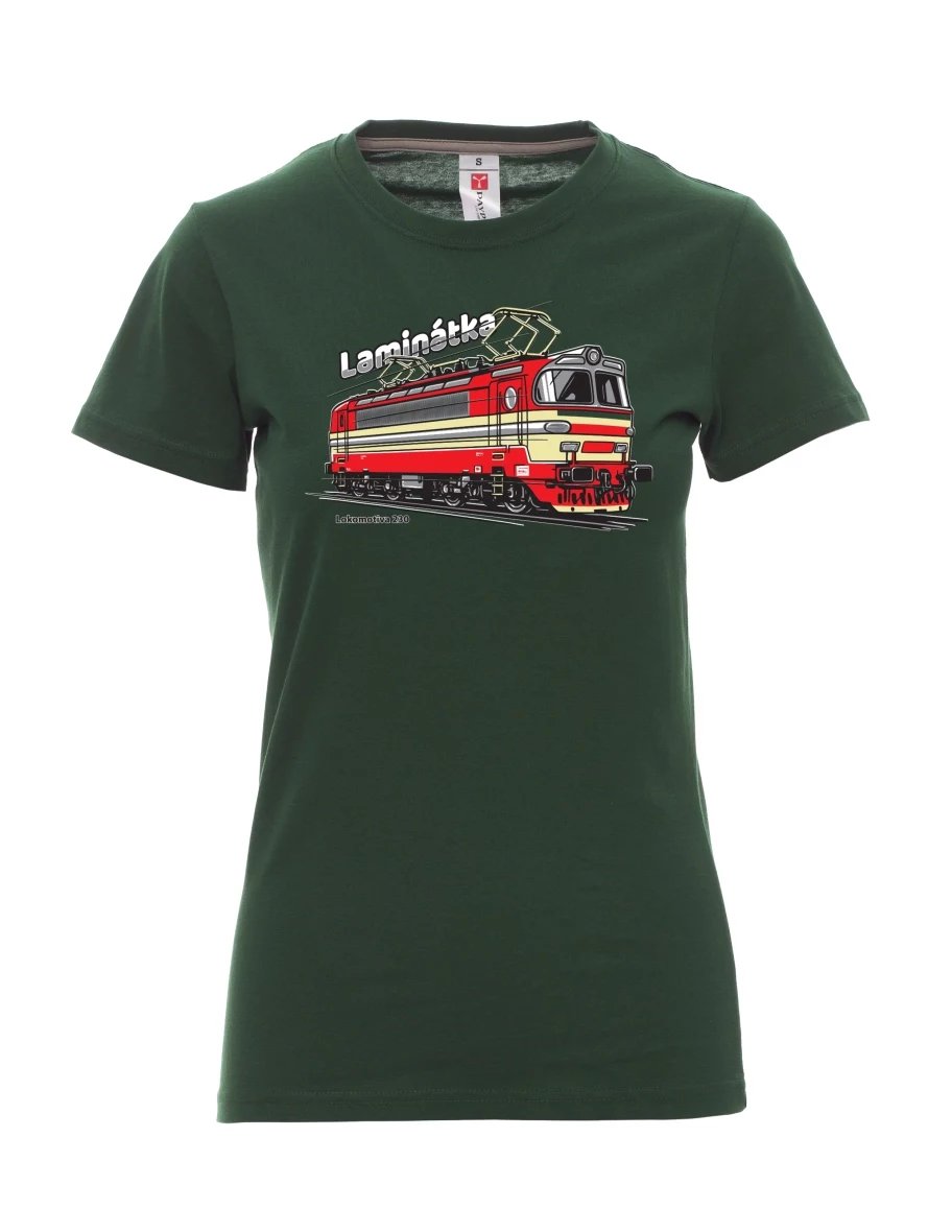 Dunkelgrün T-Shirt für Damen Lokomotive 230 „Laminátka“