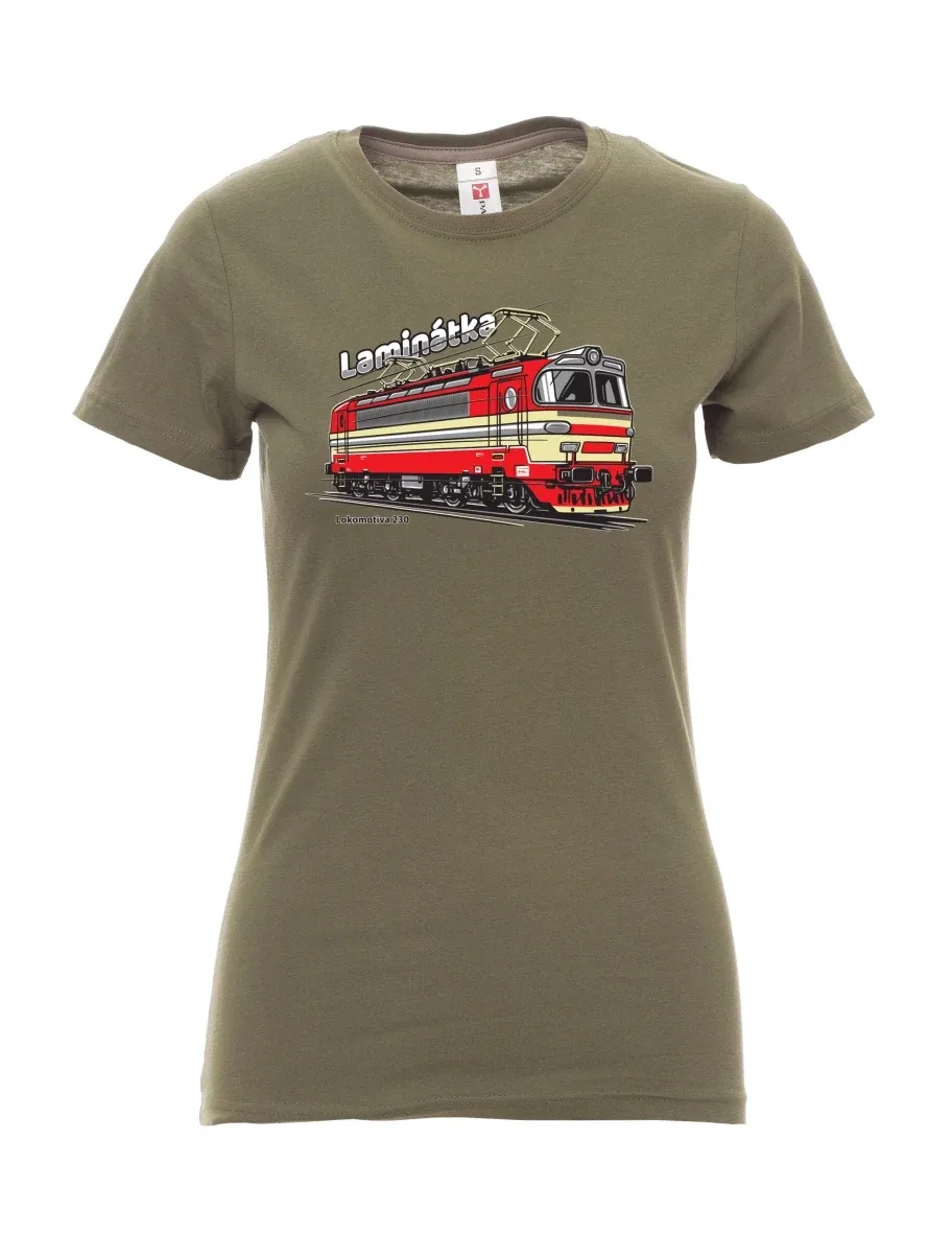 Khaki T-Shirt für Damen Lokomotive 230 „Laminátka“