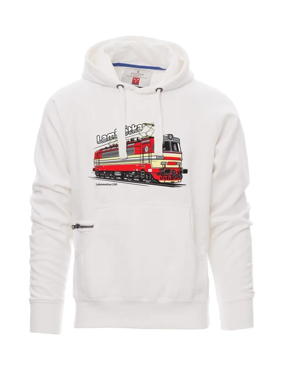 Weißes Sweatshirt für Männer Lokomotive 230 „Laminátka“
