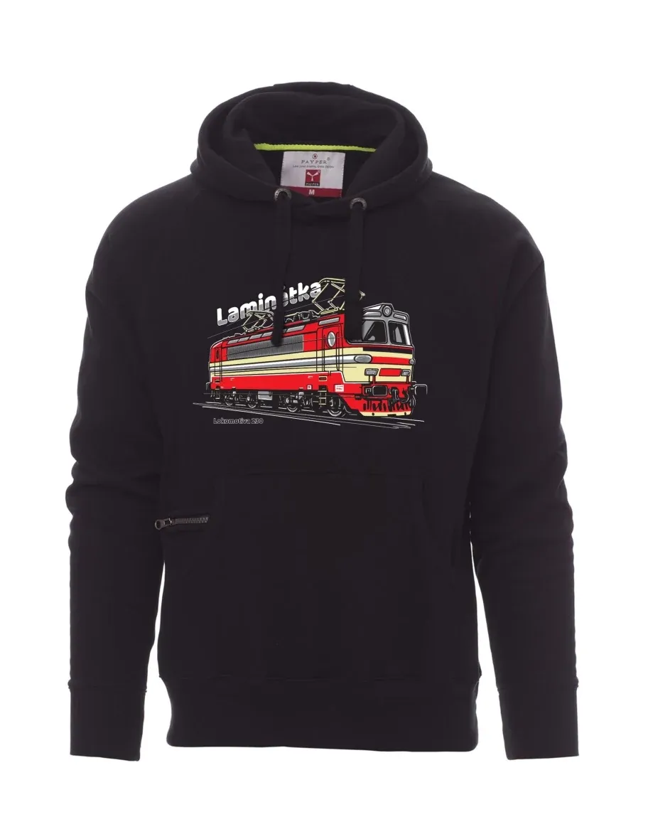 Schwarzes Sweatshirt für Männer Lokomotive 230 „Laminátka“