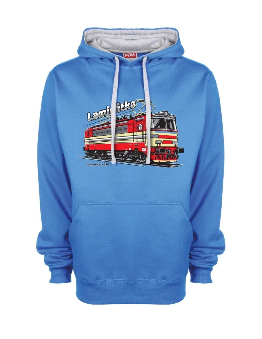 Grau-blaues Sweatshirt Lokomotive 230 „Laminátka“