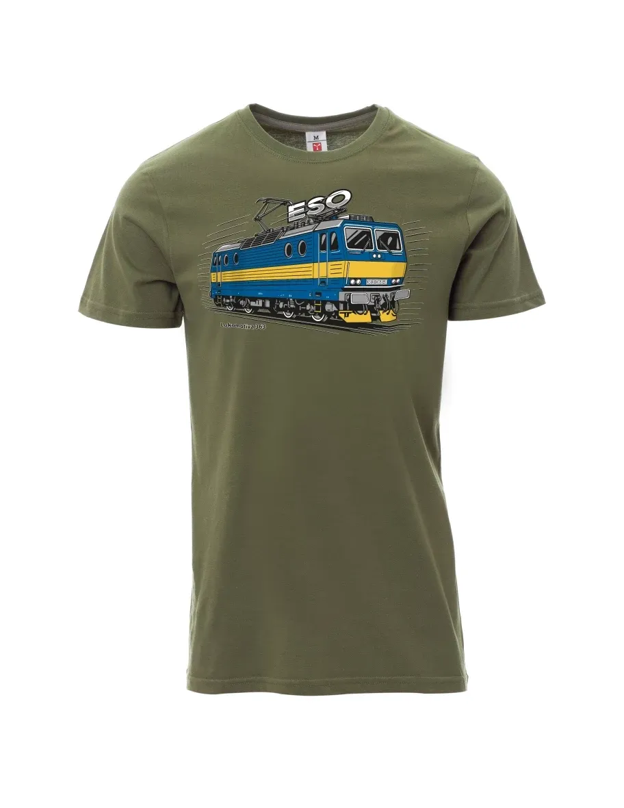 Khaki T-Shirt für Männer Lokomotive 363 „ESO“