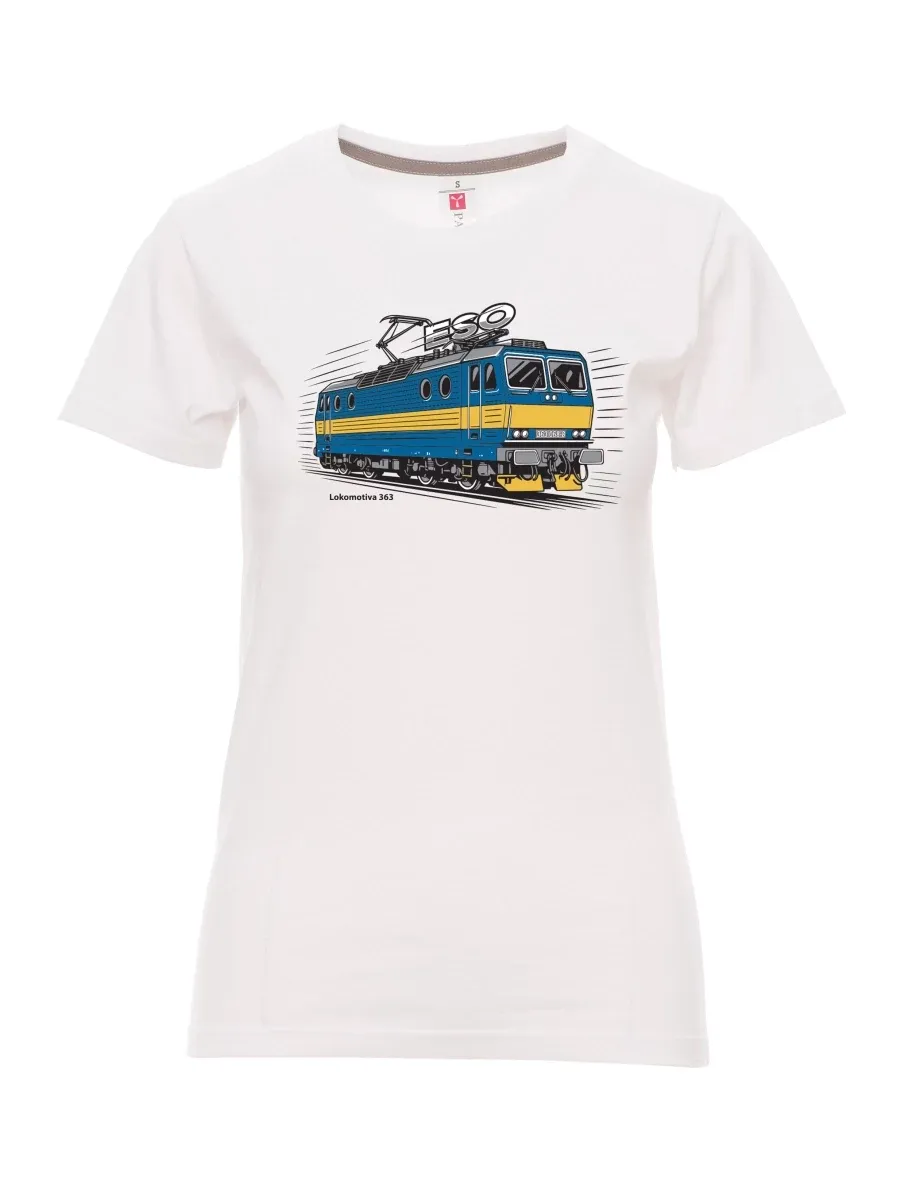 Weißes T-Shirt für Damen Lokomotive 363 „ESO“