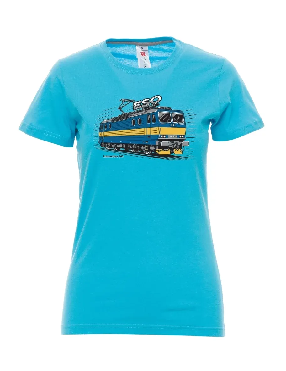 Atoll-blaues T-Shirt für Damen Lokomotive 363 „ESO“