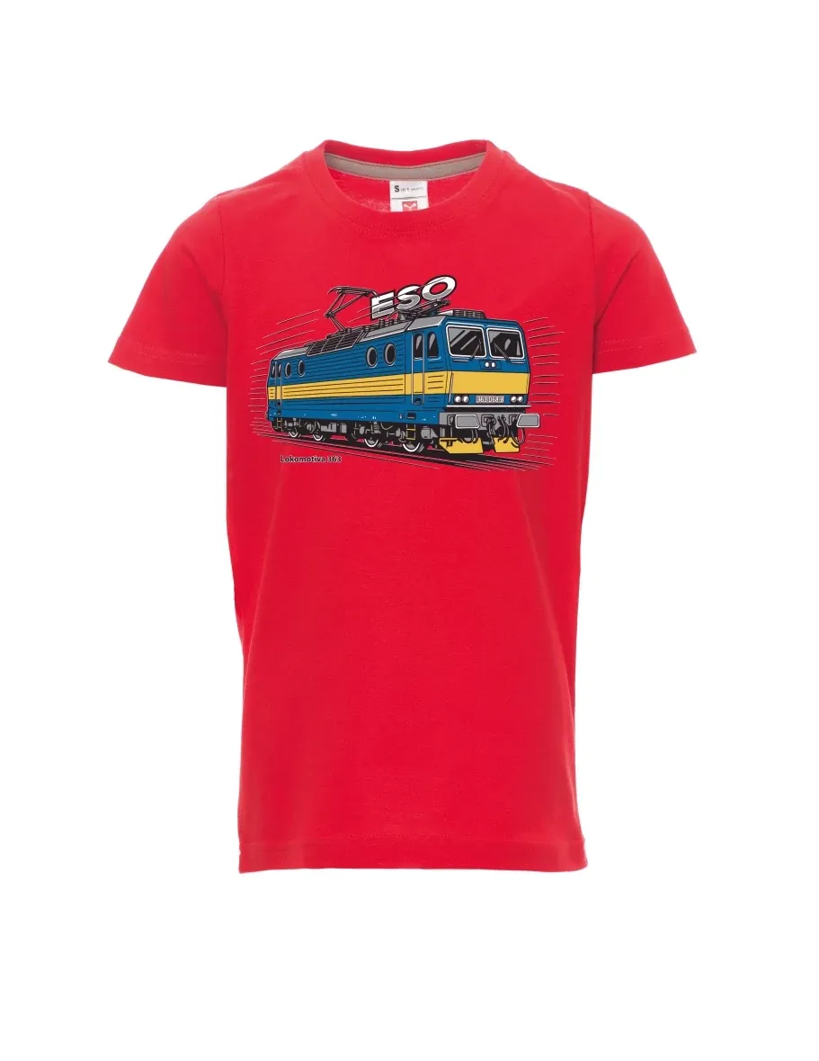 Rotes Kinder T-Shirt Lokomotive 363 „ESO“