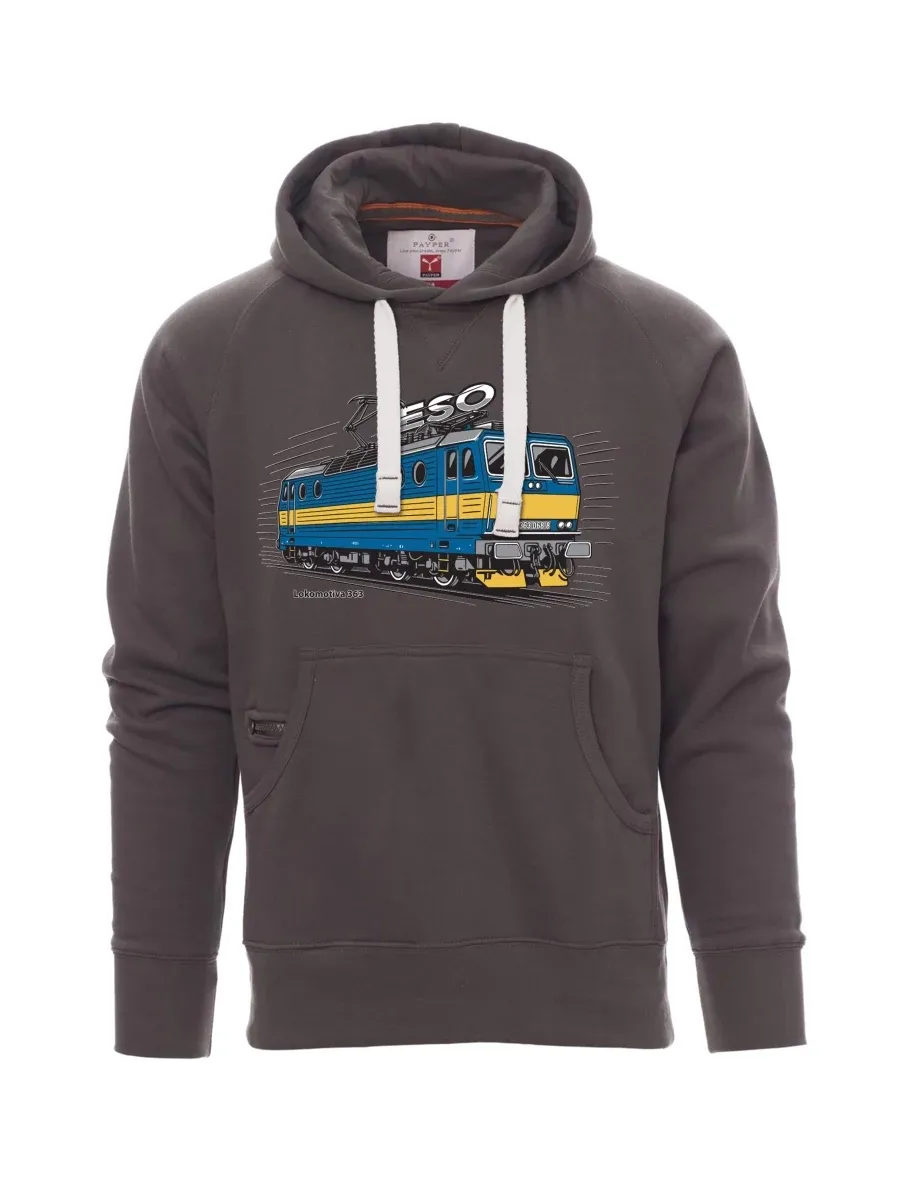 Graues Sweatshirt für Männer Lokomotive 363 „ESO“