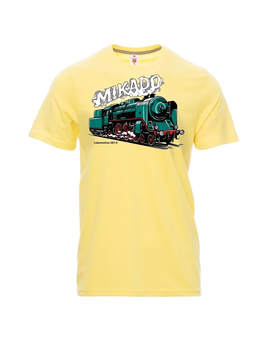 Hellgelb T-Shirt für Männer Lokomotive 387.0 „MIKADO“