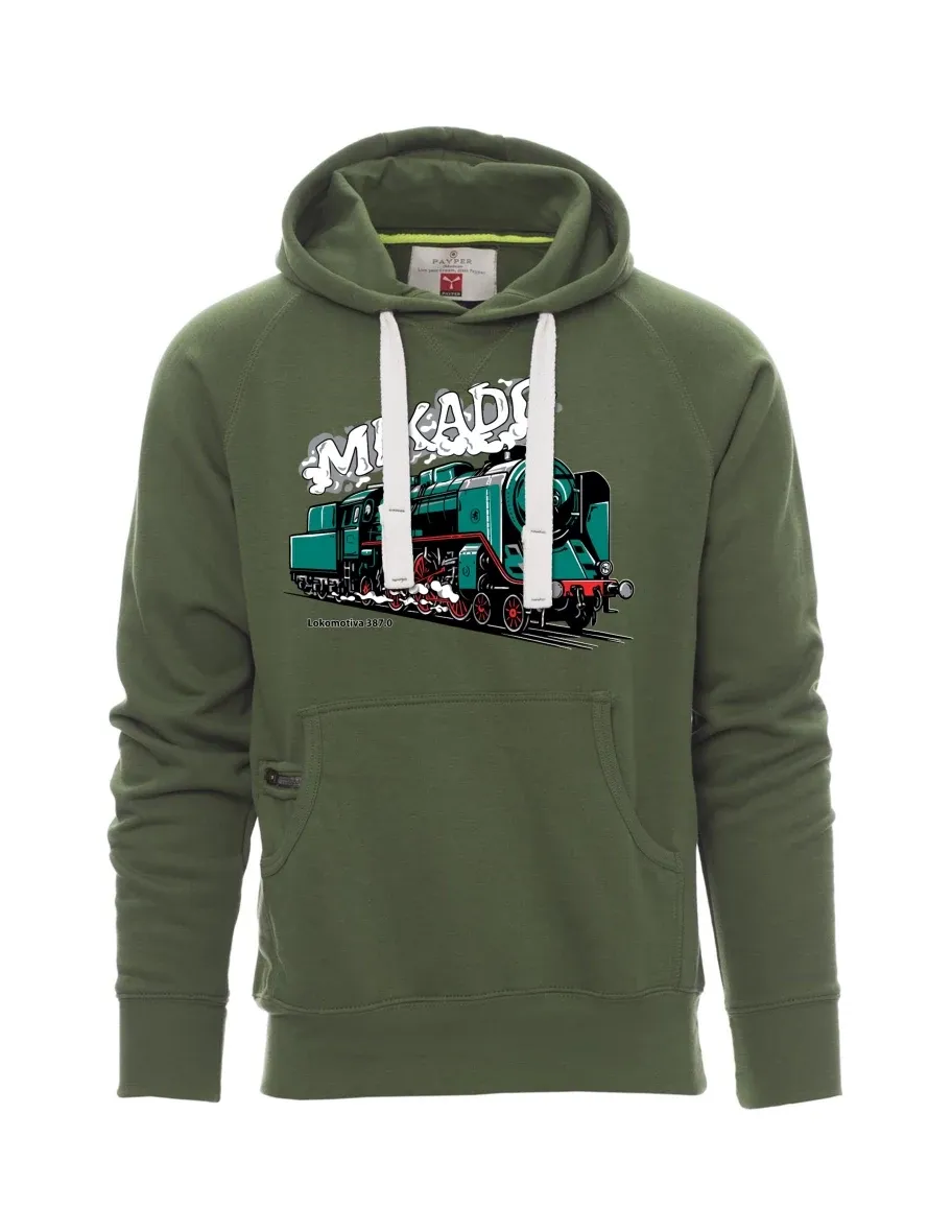 Dunkelgrünes Sweatshirt für Männer Lokomotive 387.0 „MIKADO“