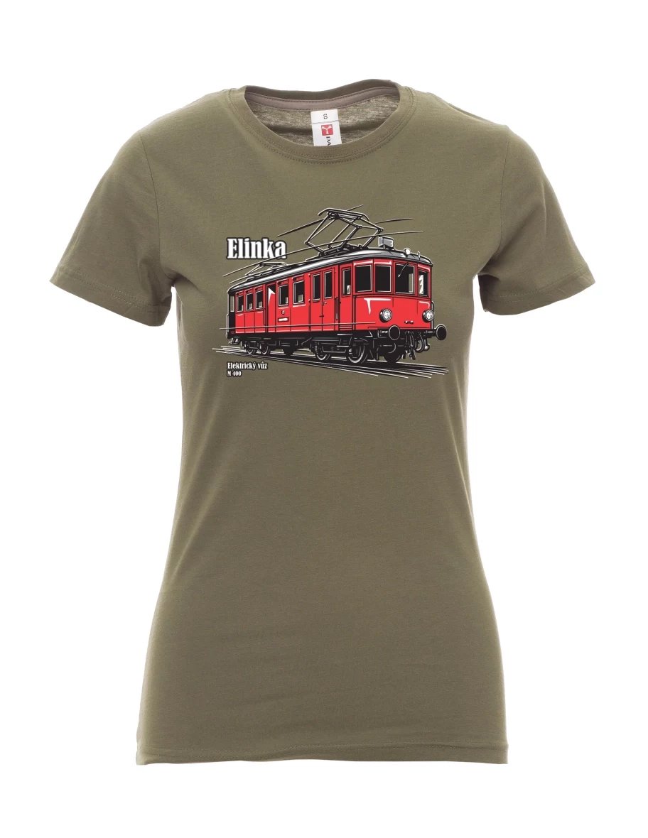 Khaki T-Shirt für Damen Elektrotriebwagen M 400 „Elinka“