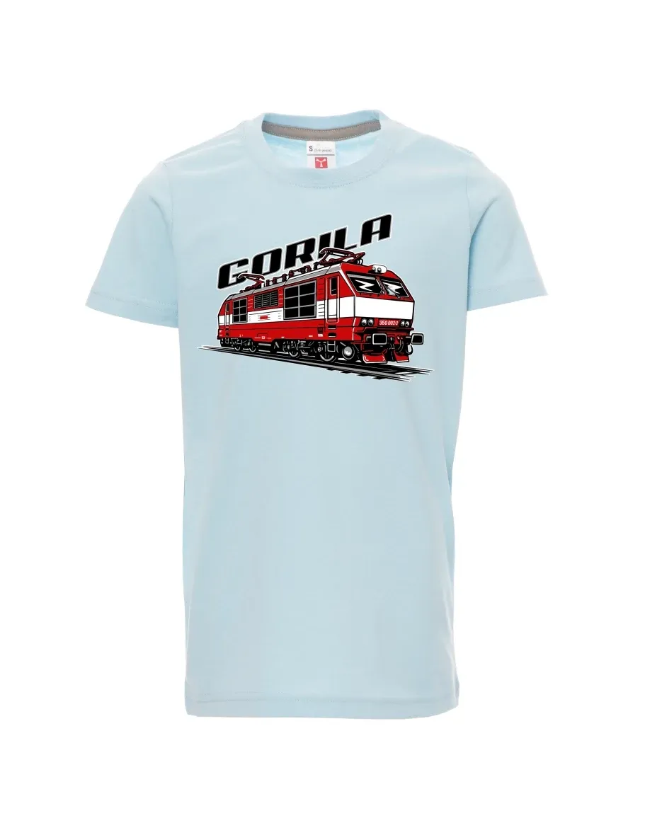 Blassblaues Kinder T-Shirt Lokomotive 350 „Gorila“