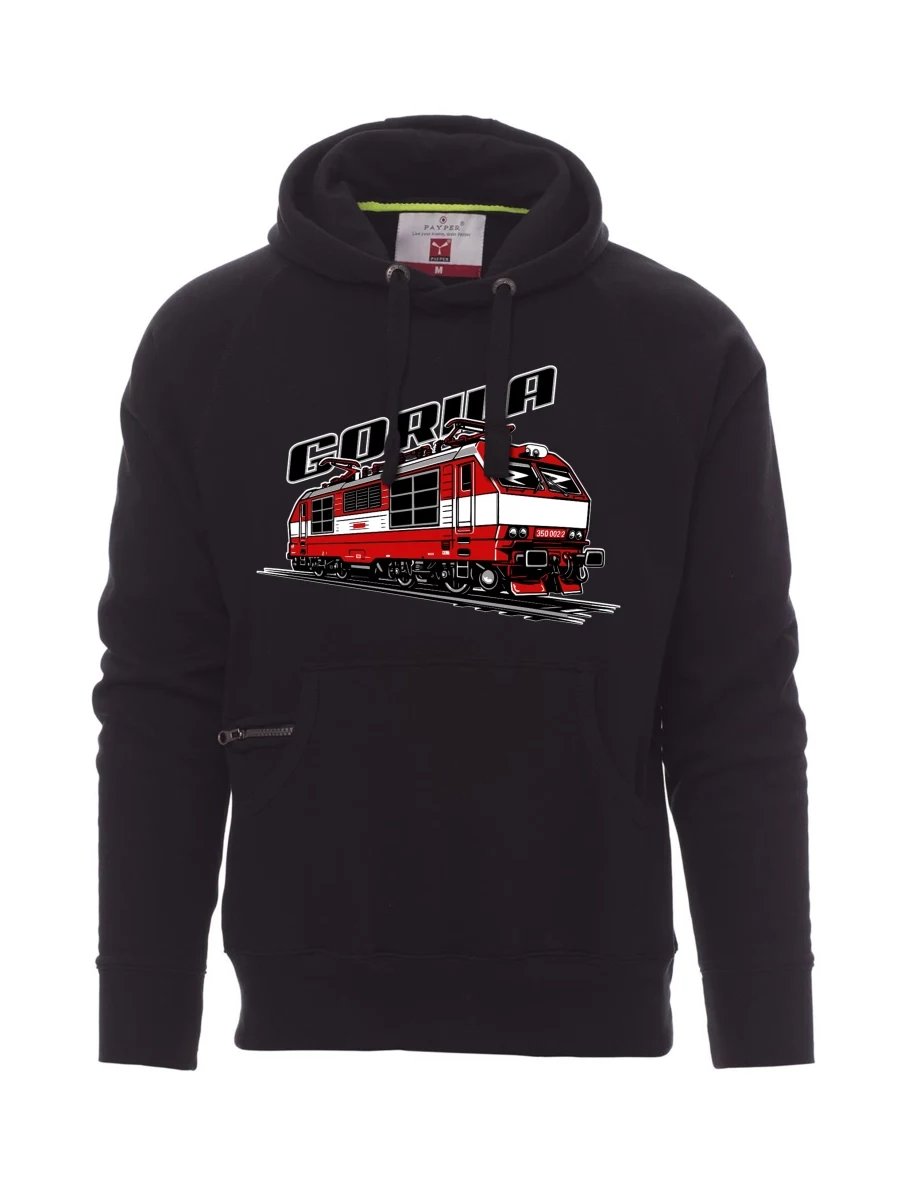 Schwarzes Sweatshirt für Männer Lokomotive 350 „Gorila“