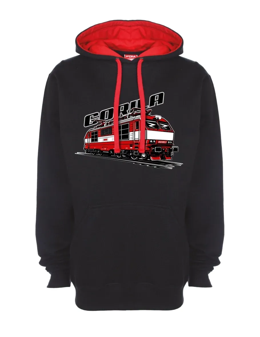 Rot-schwarzes Sweatshirt Lokomotive 350 „Gorila“