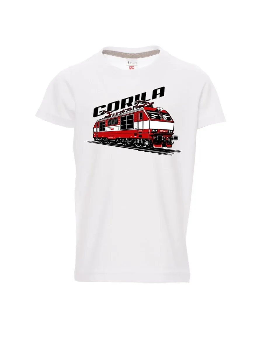 Weißes Kinder T-Shirt Lokomotive 350 „Gorila“