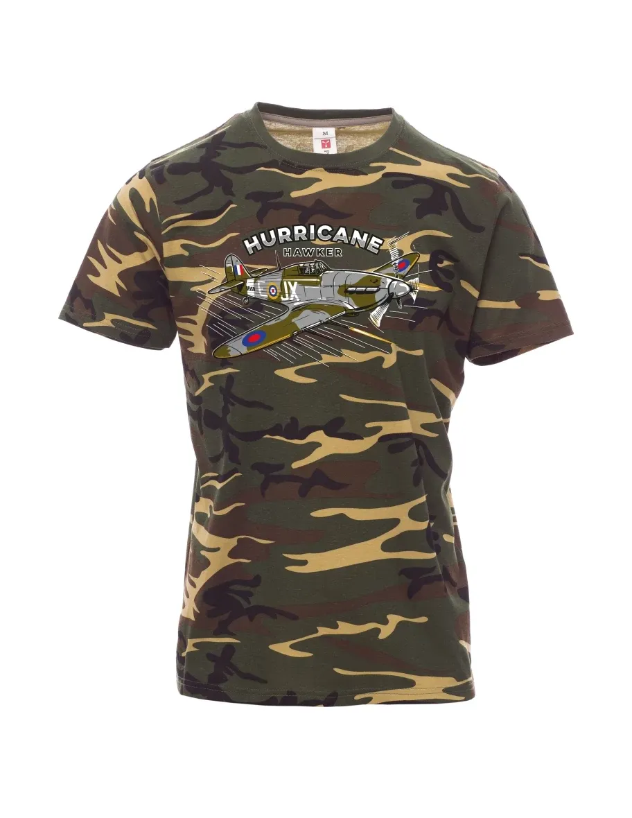 Tarnung T-Shirt für Männer Flugzeug Hurricane Hawker