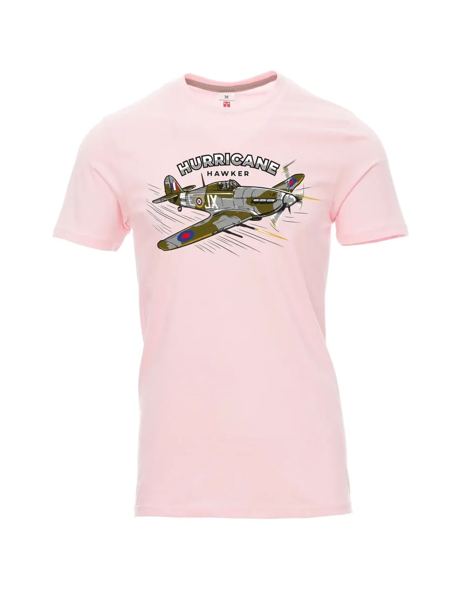 Hell-Pink T-Shirt für Männer Flugzeug Hurricane Hawker