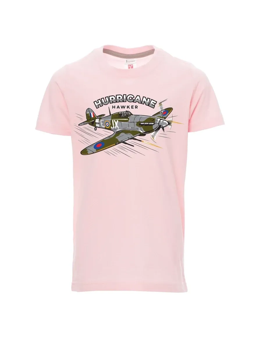 Hell-Pink Kinder T-Shirt Flugzeug Hurricane Hawker
