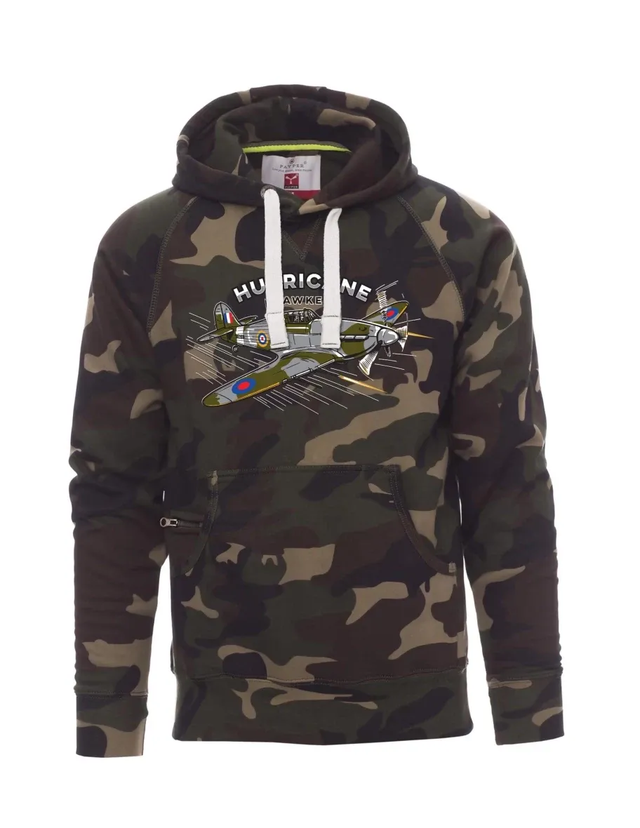 Tarnung Sweatshirt für Männer Flugzeug Hurricane Hawker