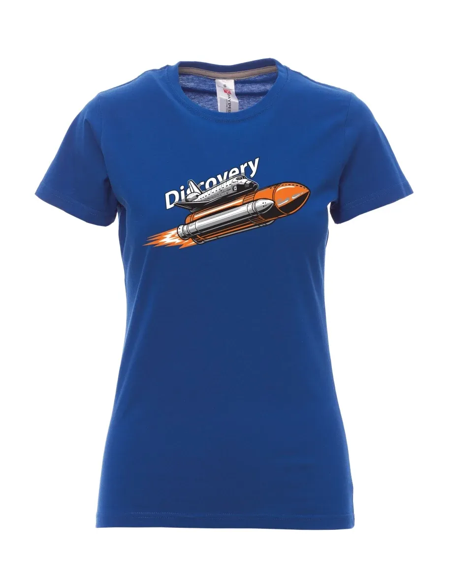 Königsblaues T-Shirt für Damen Raumfähre Discovery
