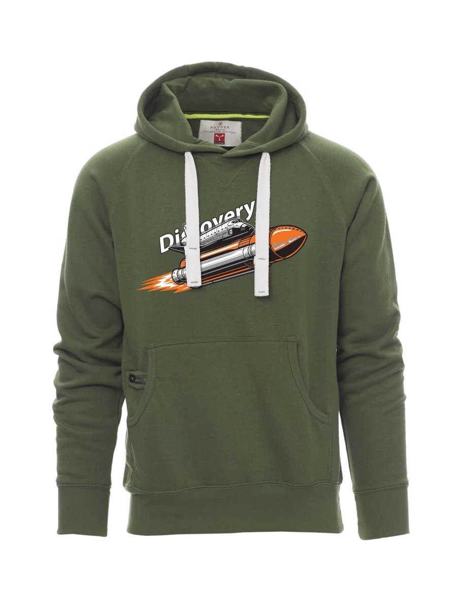 Dunkelgrünes Sweatshirt für Männer Raumfähre Discovery