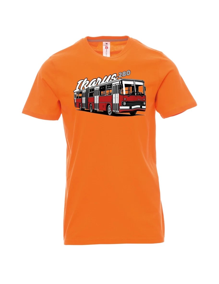 Orange T-Shirt für Männer Autobus Ikarus 280