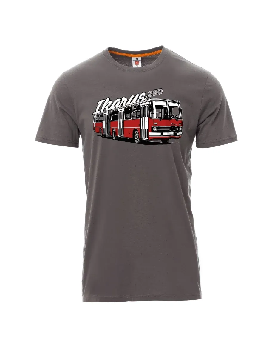 Graues T-Shirt für Männer Autobus Ikarus 280