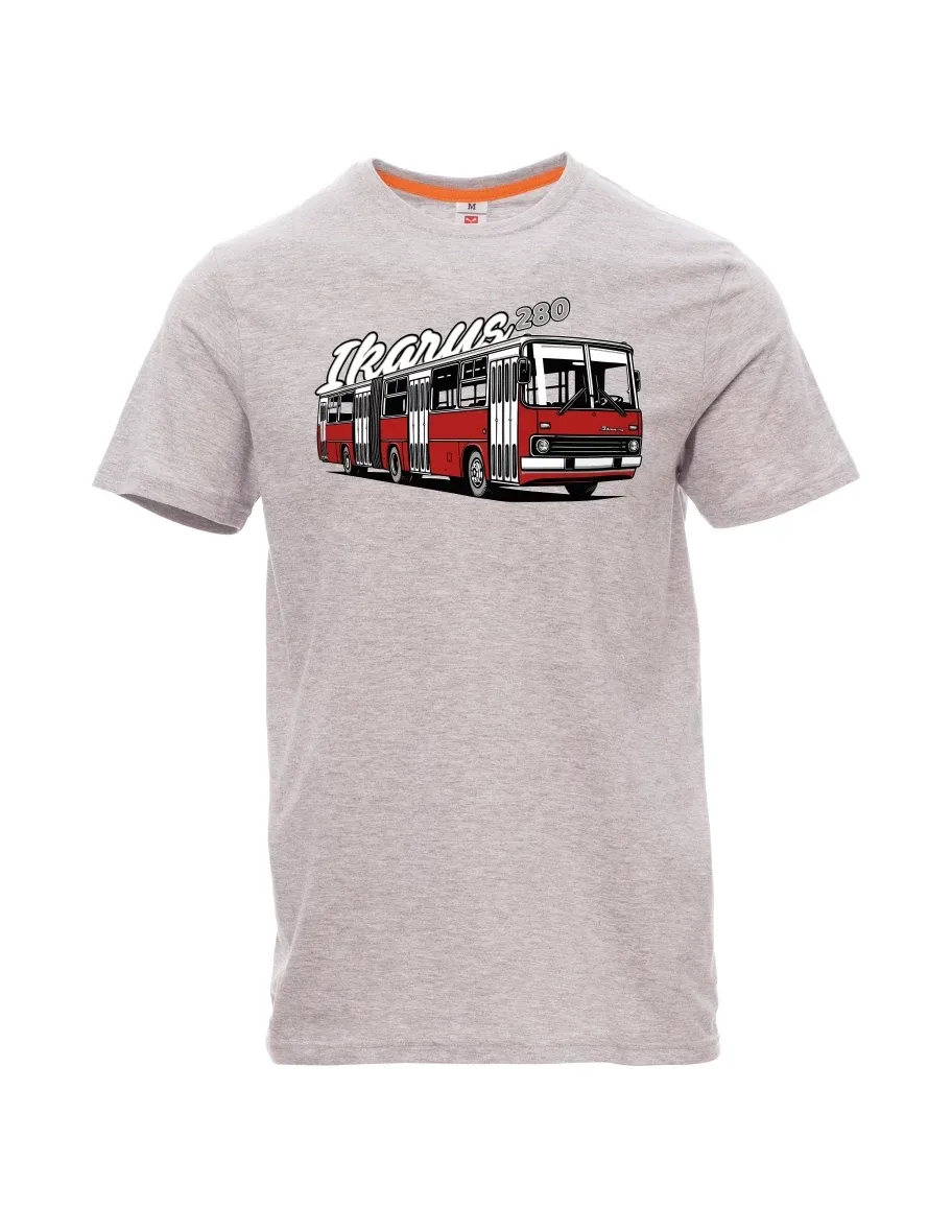 Grau melange T-Shirt für Männer Autobus Ikarus 280