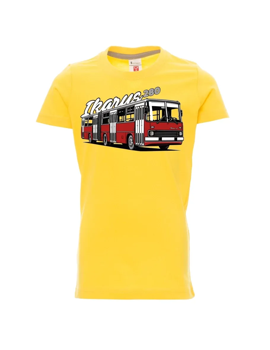 Gelbes Kinder T-Shirt Autobus Ikarus 280