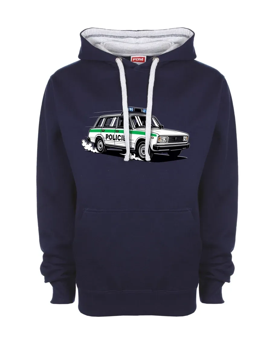 Grau-blaues Sweatshirt Automobil VAZ 2104 POLIZEI