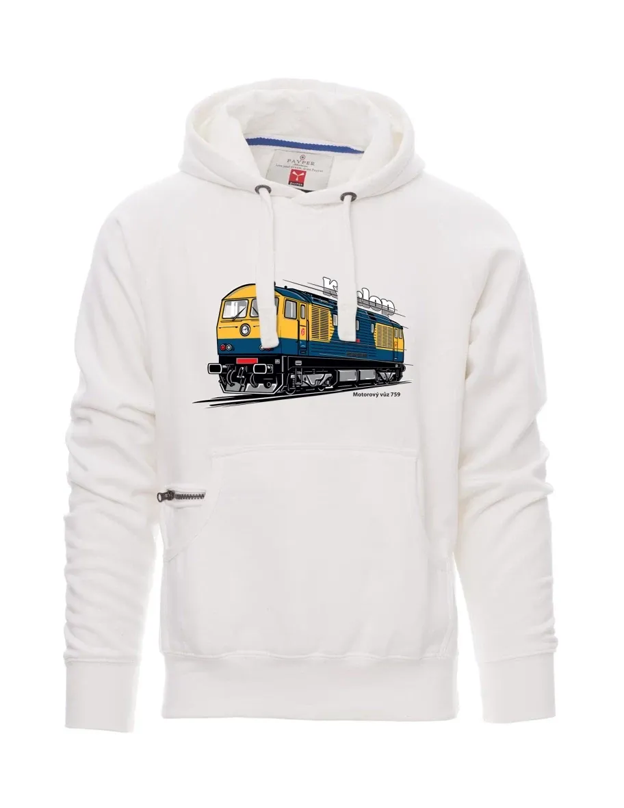 Weißes Sweatshirt für Männer Triebwagen 759 „Kyklop“