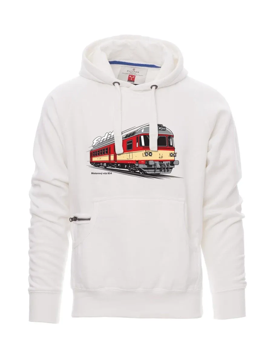 Weißes Sweatshirt für Männer Triebwagen 854