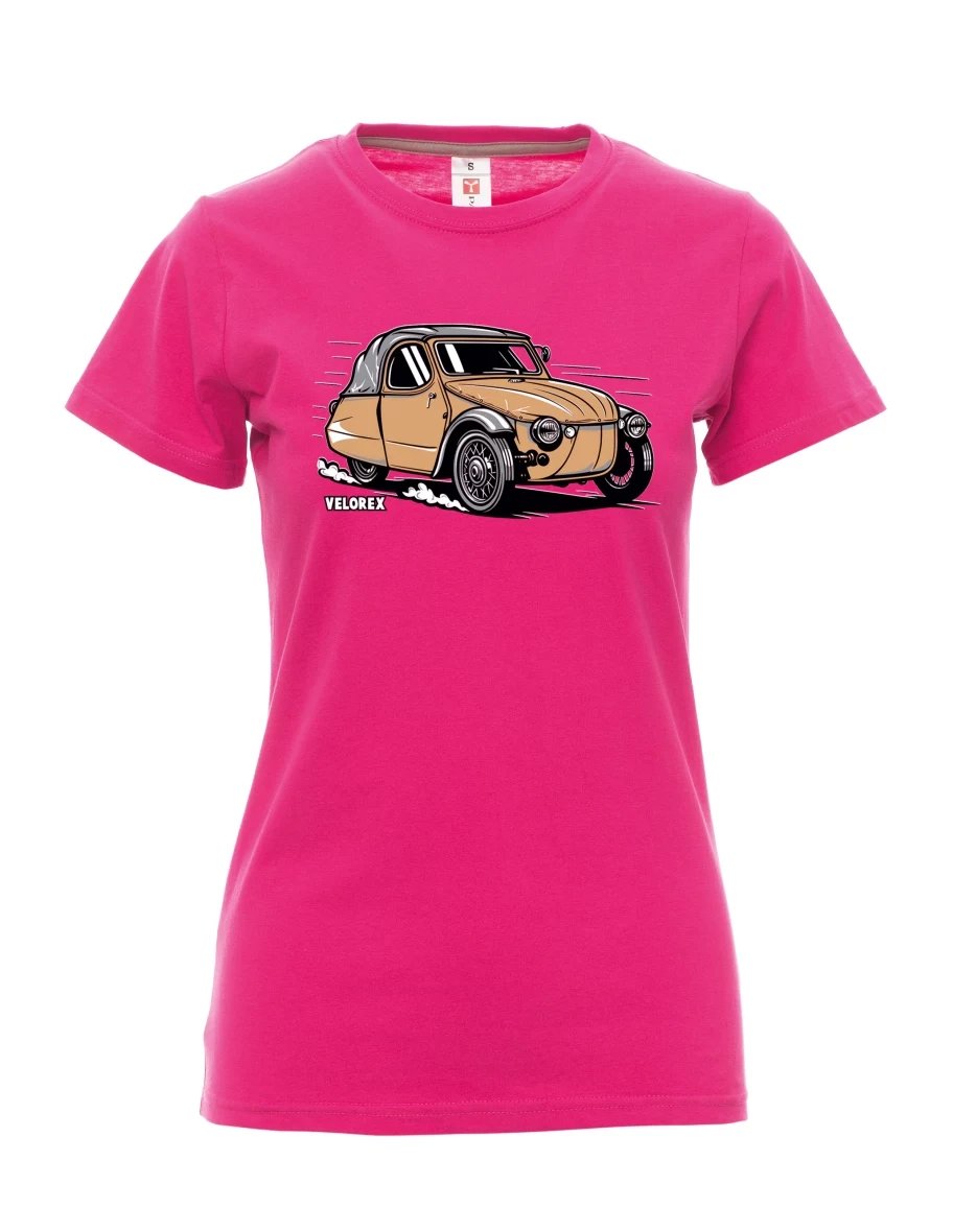 Rosa T-Shirt für Damen Automobil Velorex