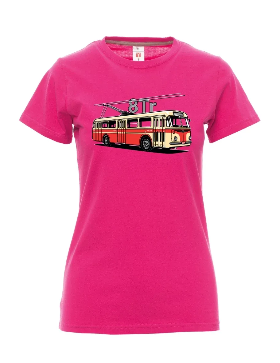 Rosa T-Shirt für Damen Oberleitungsbus 8Tr