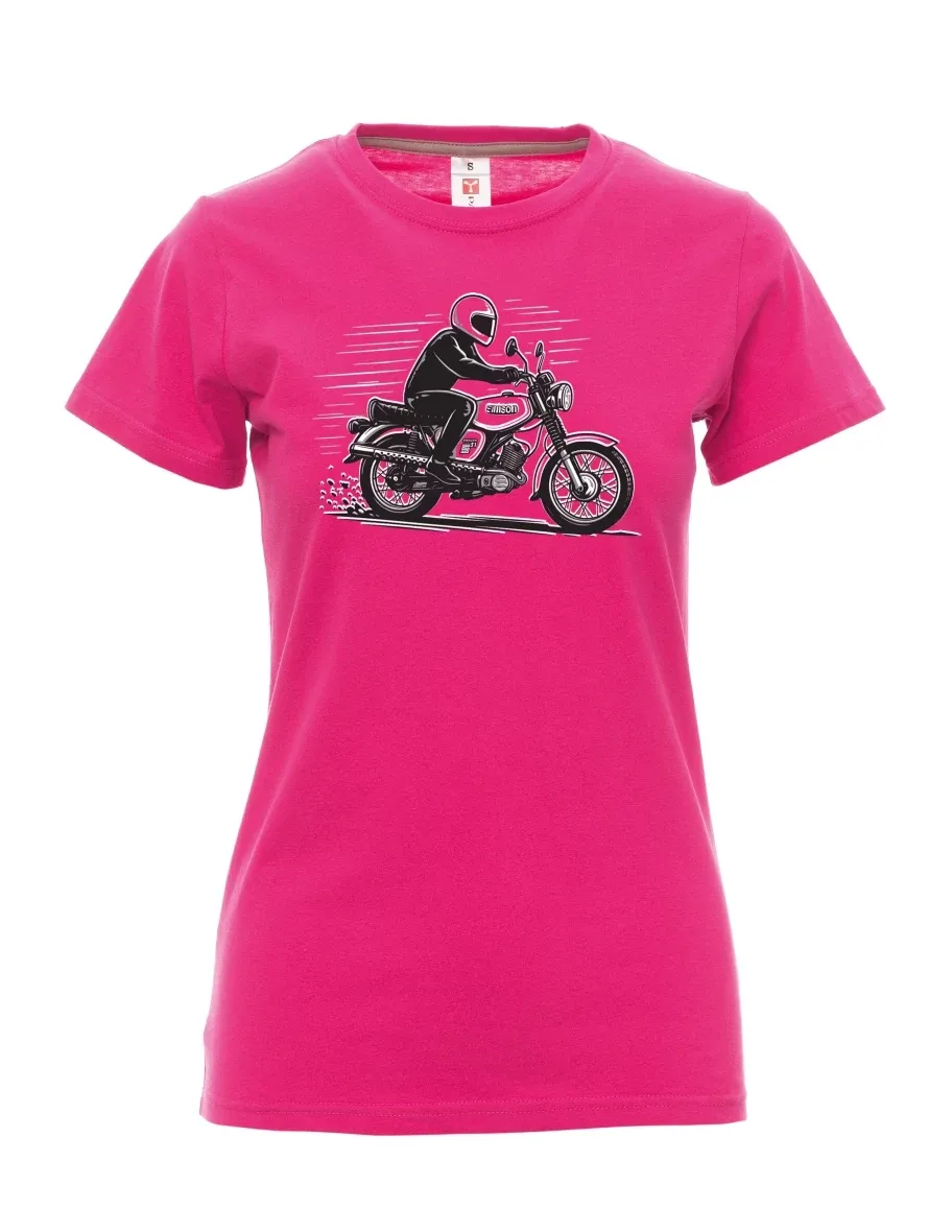 Rosa T-Shirt für Damen Motorrad Enduro S51