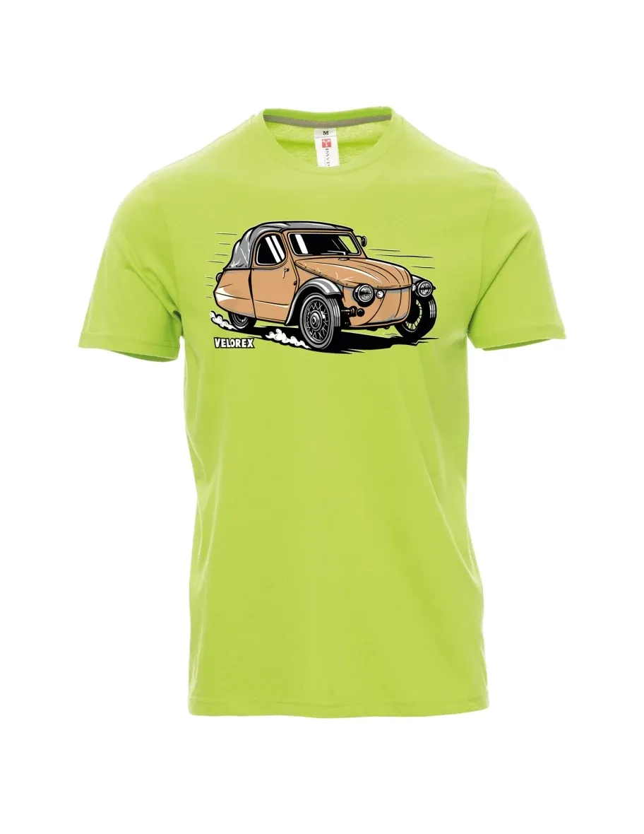 Hellgrünes T-Shirt für Männer Automobil Velorex