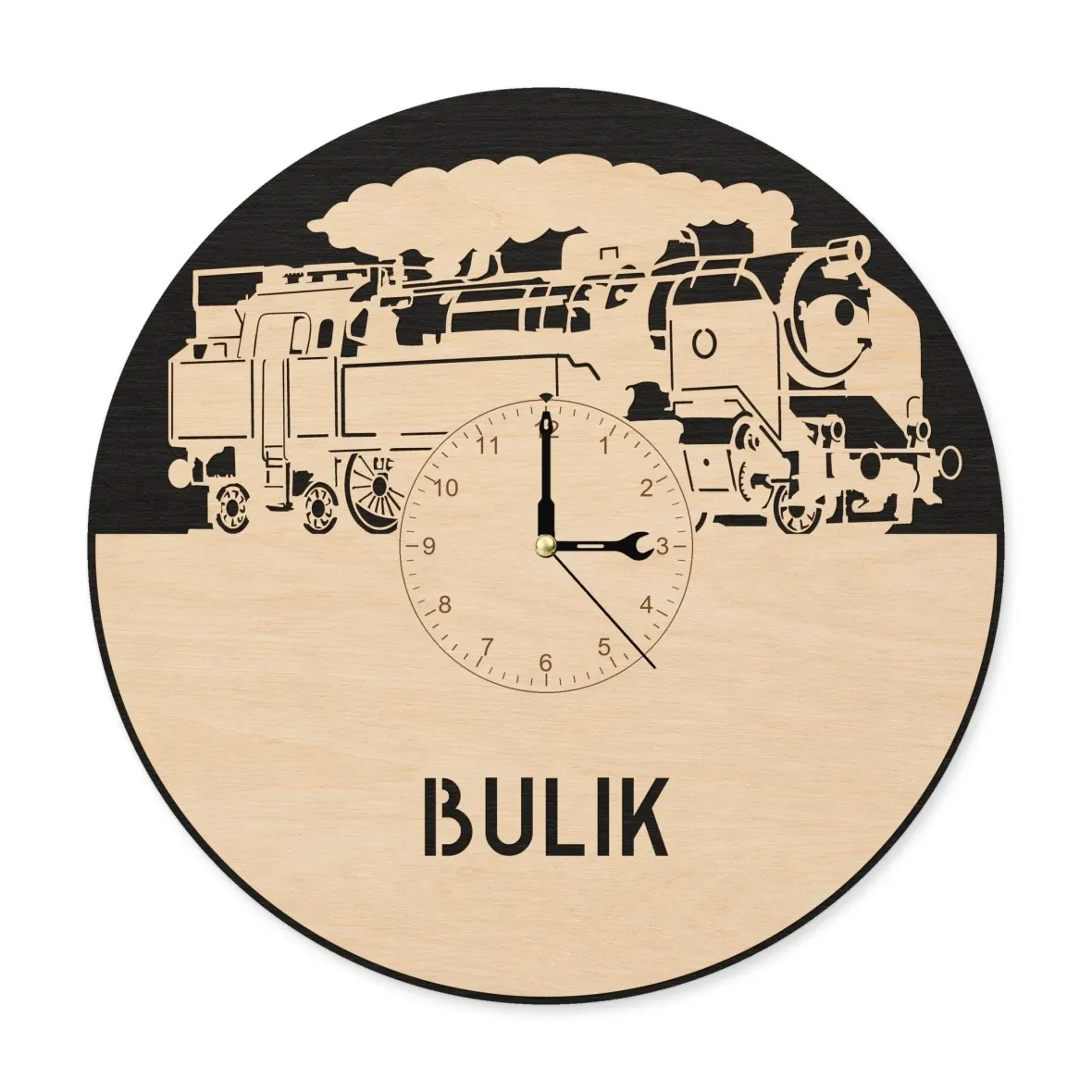 Holzwanduhr – Lokomotive 464 „Bulik“