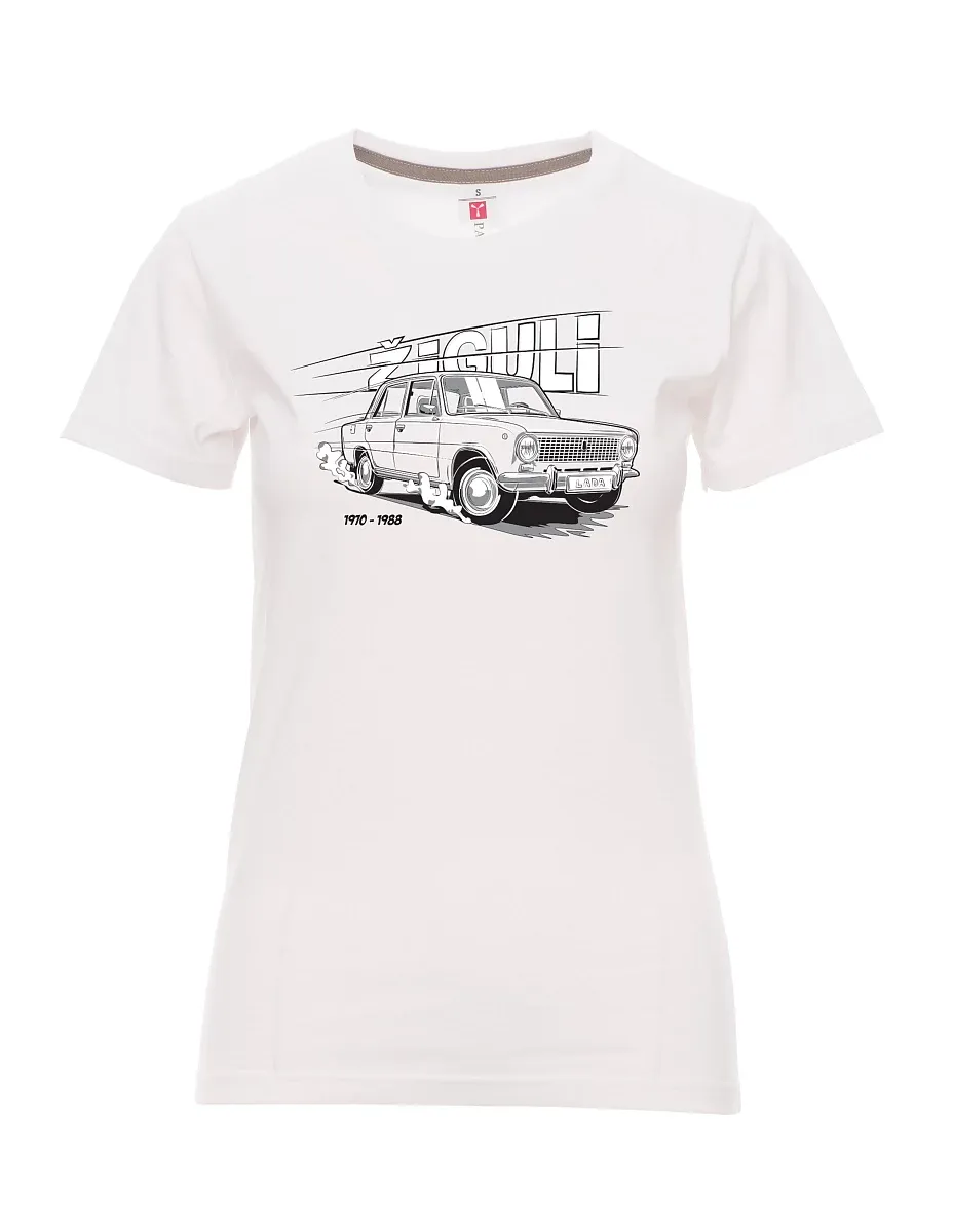 Weißes T-Shirt für Damen Lada-Žiguli