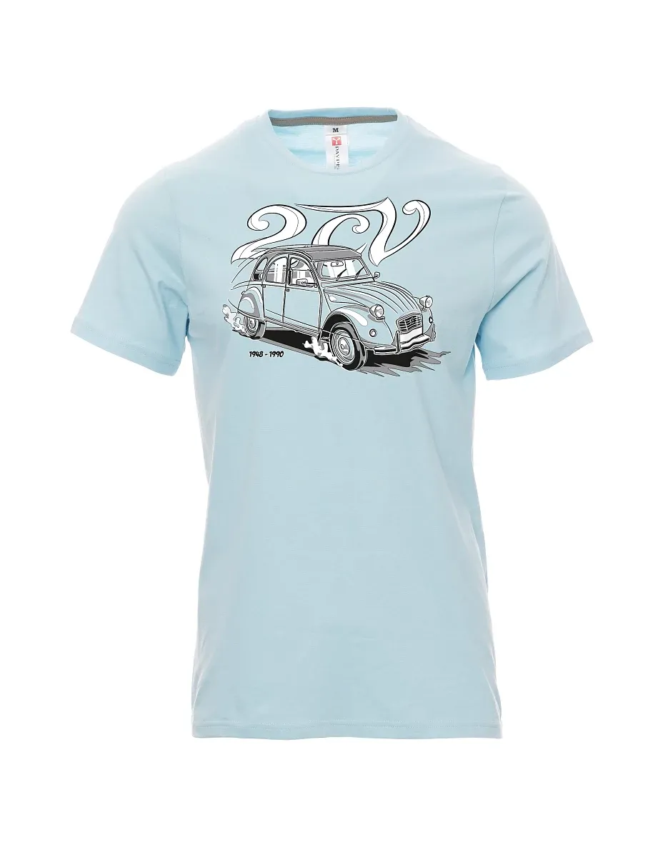Blassblaues T-Shirt für Männer 2CV