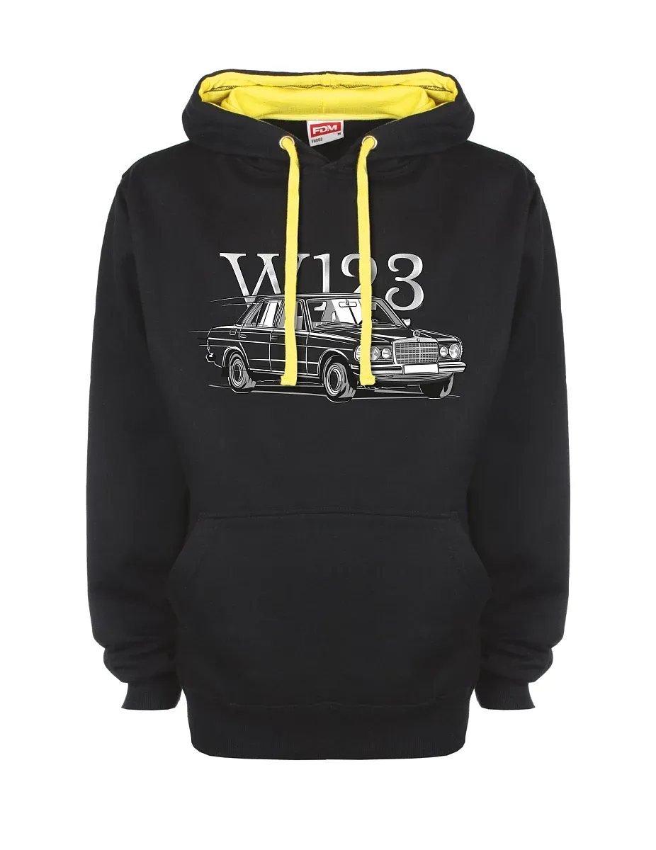 Gelb-schwarzes Sweatshirt mit W123