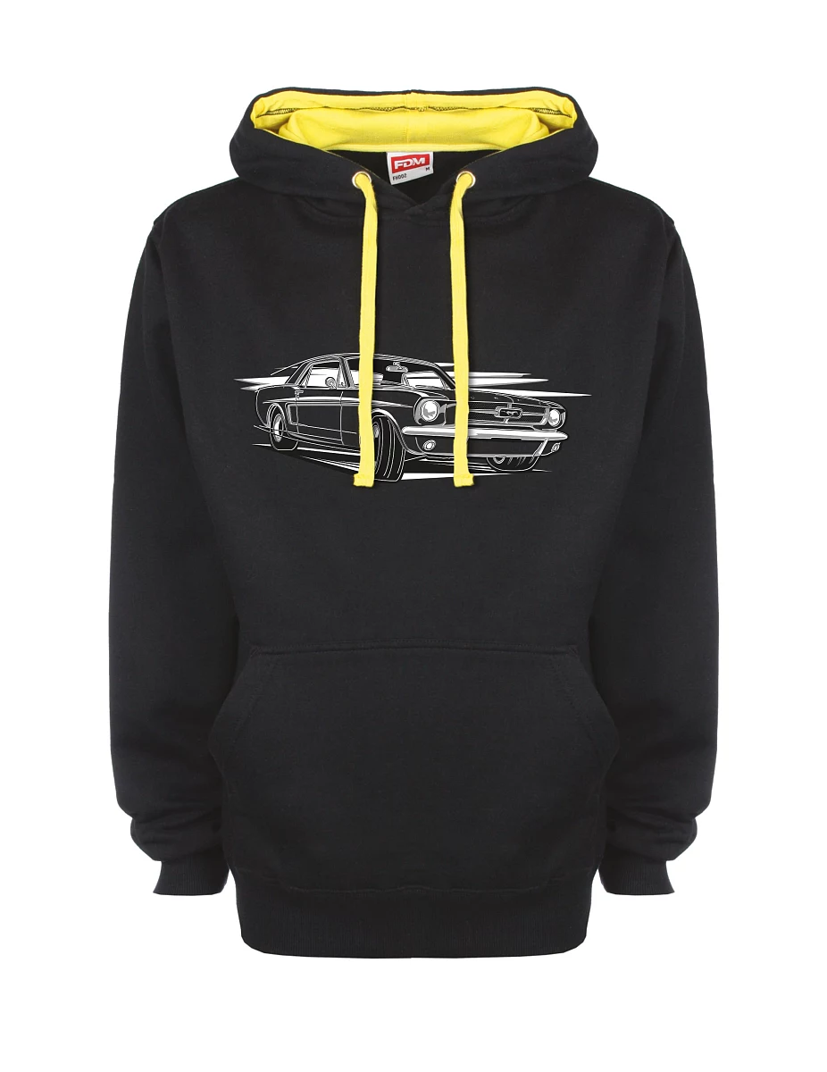 Gelb-schwarzes Sweatshirt mit Mustang