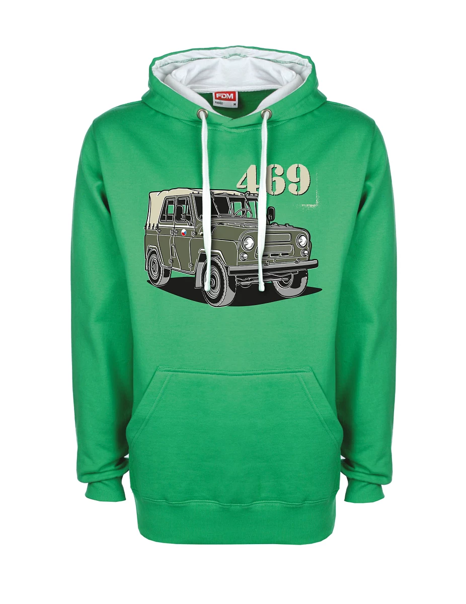 Weiß-grünes Sweatshirt UAZ 469  CZ