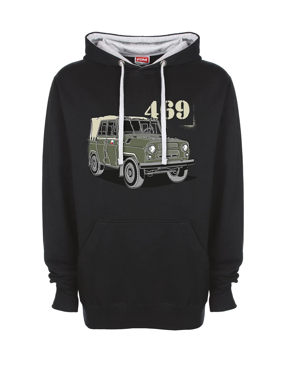 Grau-schwarzes Sweatshirt UAZ 469  CZ