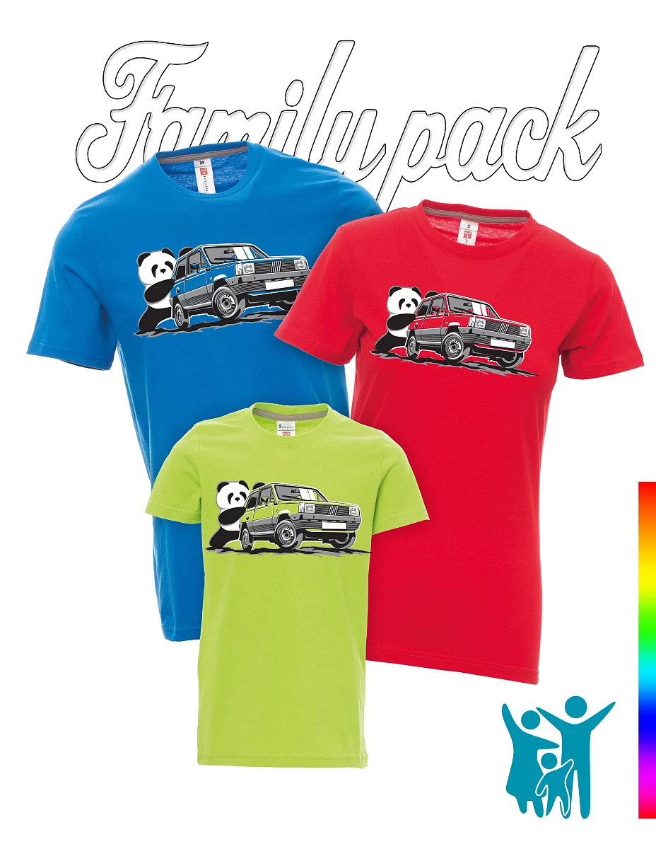 Familien-Set von T-Shirts Der italienische Veteran F Panda