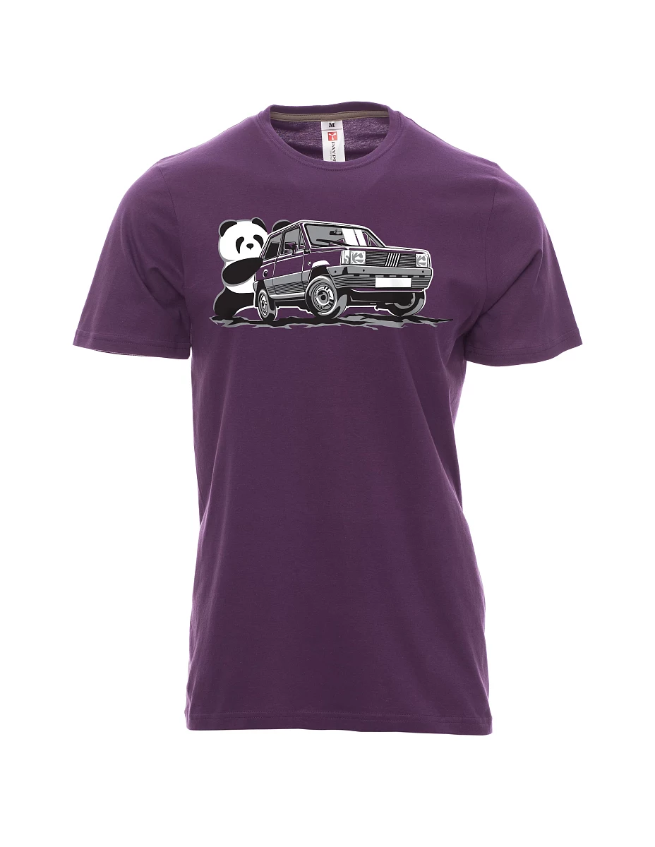 Violett T-Shirt für Männer Der italienische Veteran F Panda