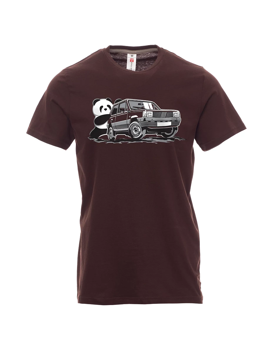 Dunkelbraun T-Shirt für Männer Der italienische Veteran F Panda