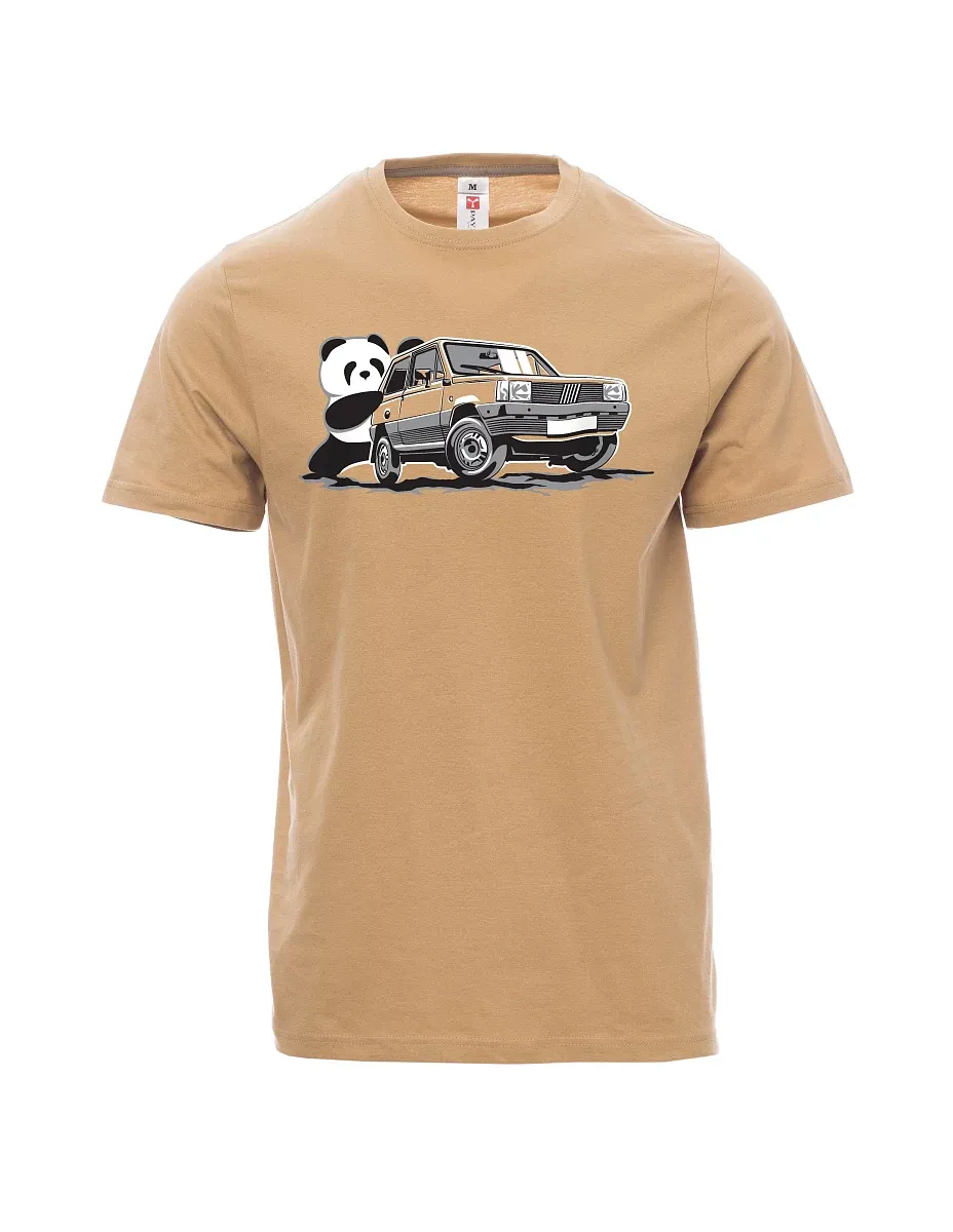 Braunes T-Shirt für Männer Der italienische Veteran F Panda