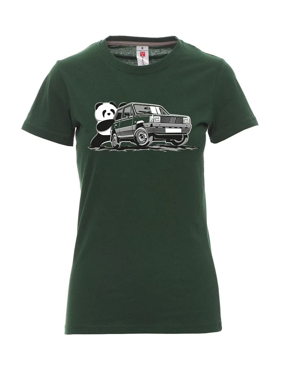 Dunkelgrün T-Shirt für Damen Der italienische Veteran F Panda