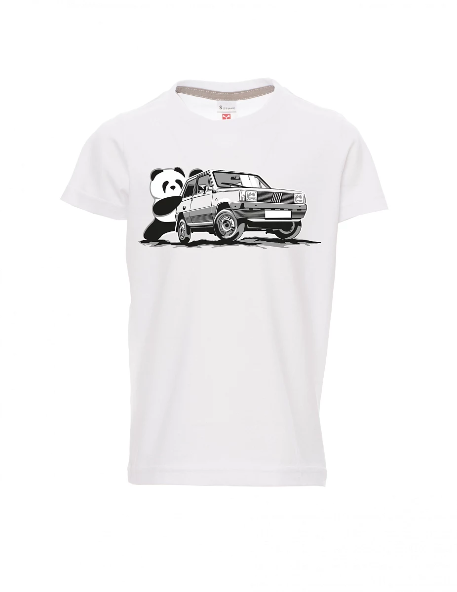 Weißes Kinder T-Shirt Der italienische Veteran F Panda