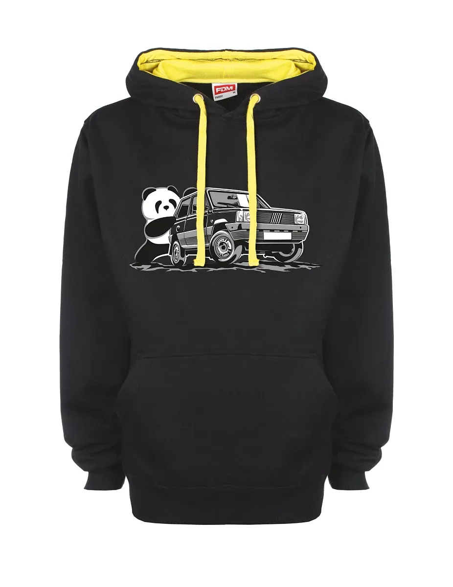 Gelb-schwarzes Sweatshirt mit Der italienische Veteran F Panda
