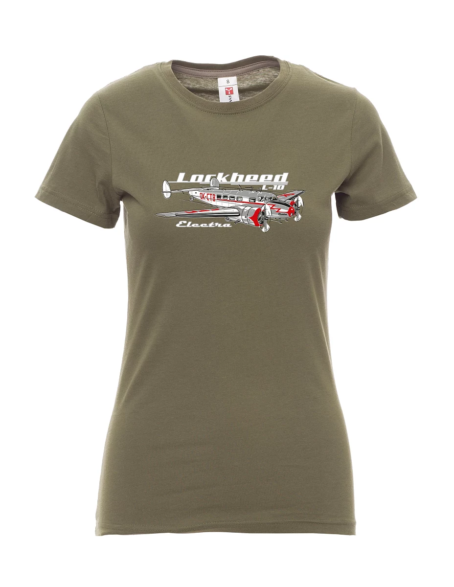 Khaki T-Shirt für Damen Lockheed L-10