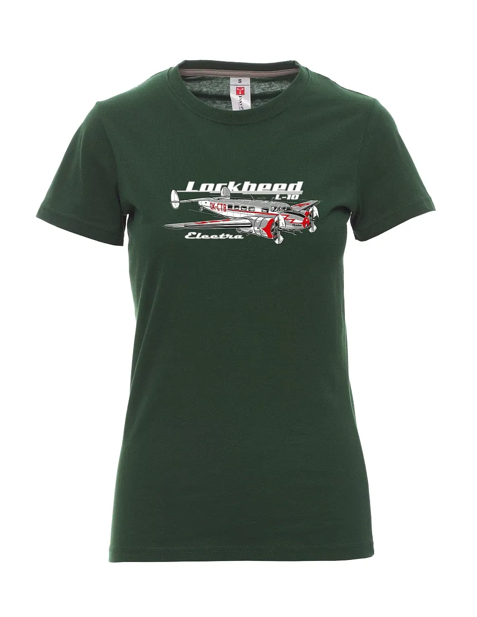 Dunkelgrün T-Shirt für Damen Lockheed L-10